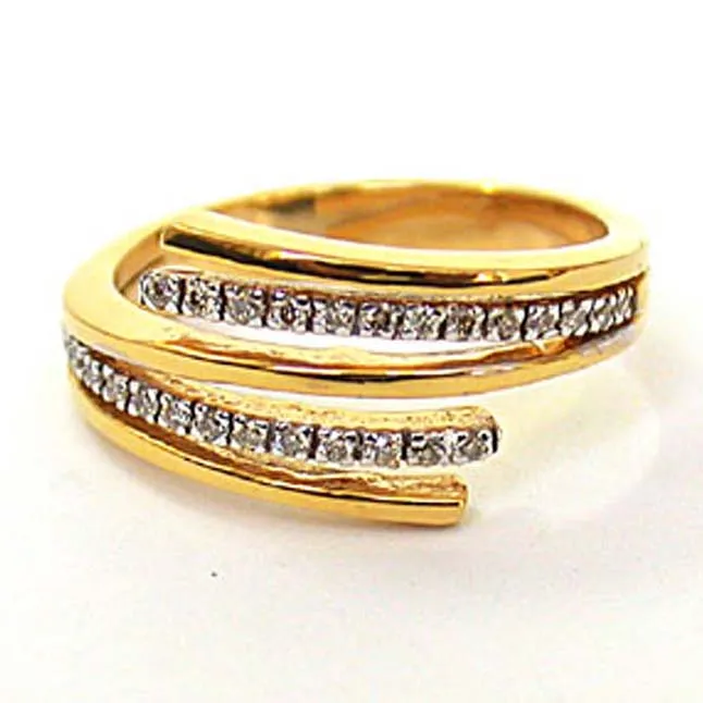 Blooming Flower Diamond 0.18 ct Eternity rings -Yellow Gold Eternity rings