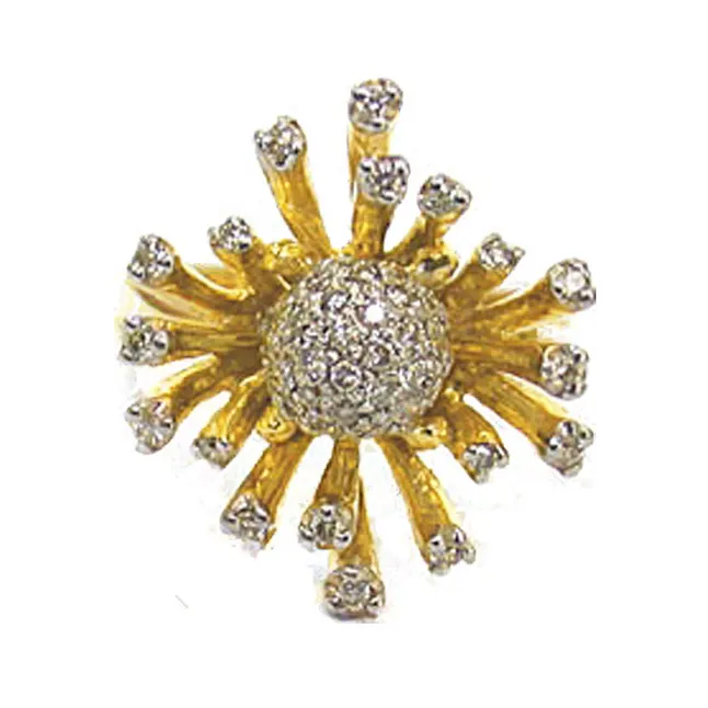 Sunflower Madness 0.60cts Real Diamond Flower Shape Ring (SDR226)