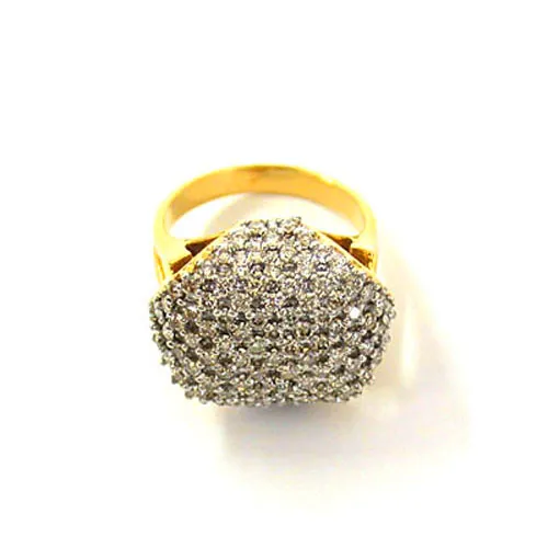Flower Romance Fine 1.20cts Real Diamond Pave Ring (SDR227)