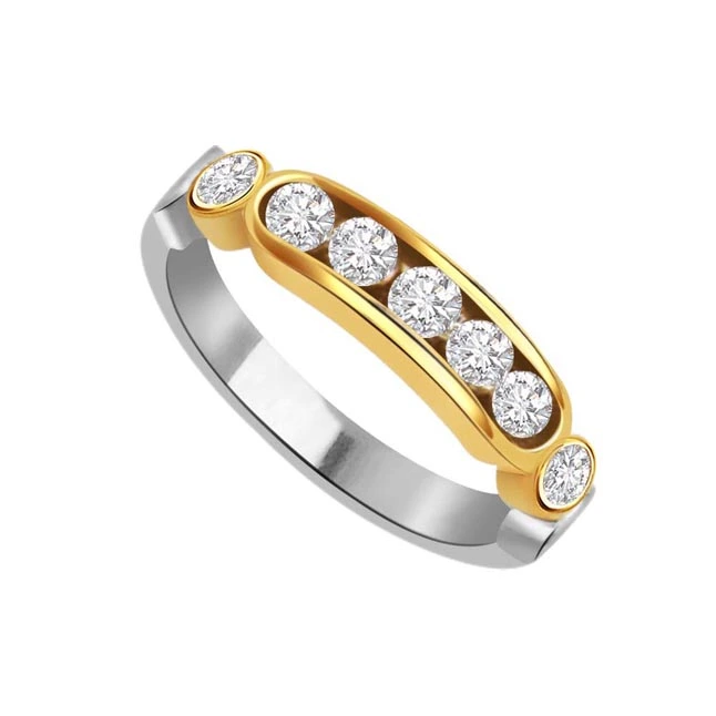 Seven Wonder 1.05 ct Half Eternity rings -2 Tone Half Eternity