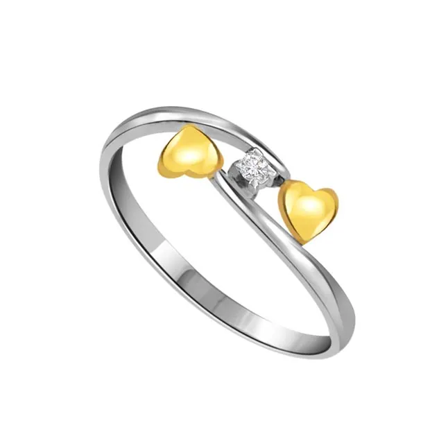 Rocking Duo Classic & Elegant Design Real Diamond Heart Ring (SDR282)