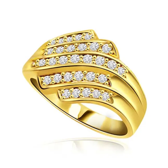 Golden Majestic 1.00cts Brilliant Real Diamond Ring (SDR301)