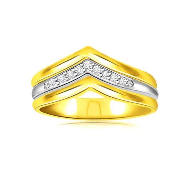 Love Bytes 0.09cts Two-Tone Real Diamond Ring (SDR304)