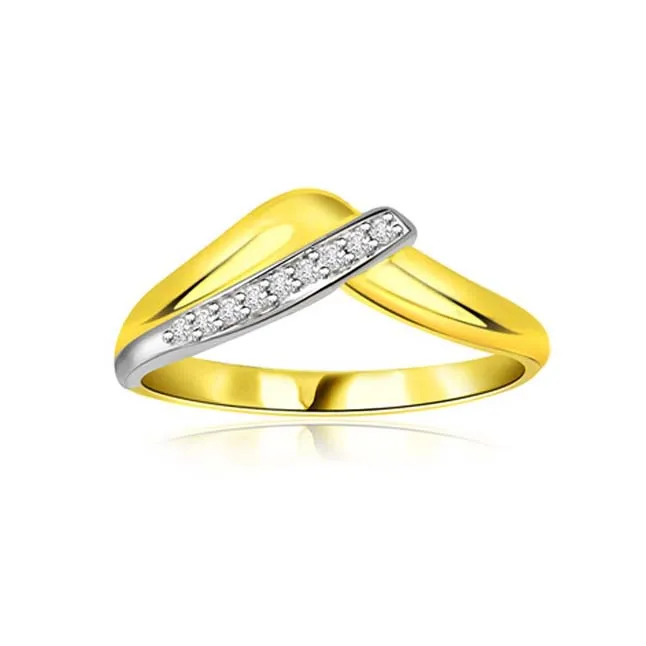 Yellow Delight 0.10cts Two-Tone Real Diamond Ring (SDR305)