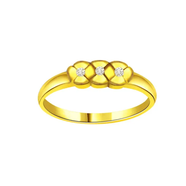 Three Shades Flower 0.09cts Flower Shape Ring (SDR306)