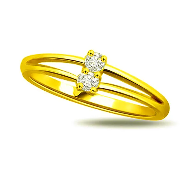 Knotty Knot Classic Real Diamond & Gold Ring (SDR313)
