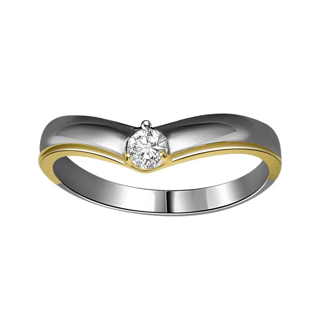 0.15cts Real Diamond Two Tone  Solitaire Ring (SDR348)