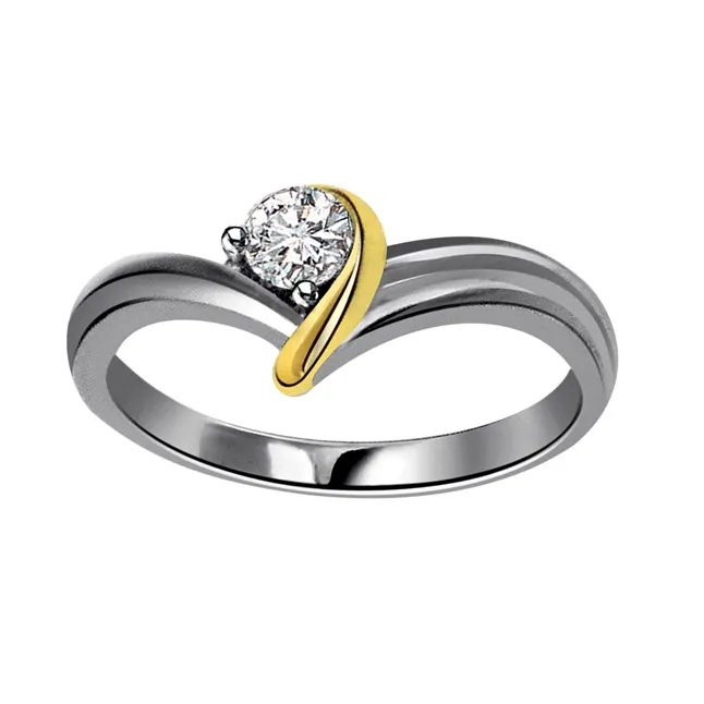 0.25cts Real Diamond Two Tone Solitaire Ring (SDR349)