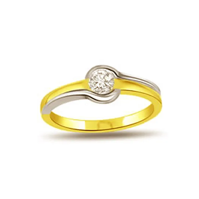 0.20cts Real Diamond Two Tone  Solitaire Ring (SDR364)