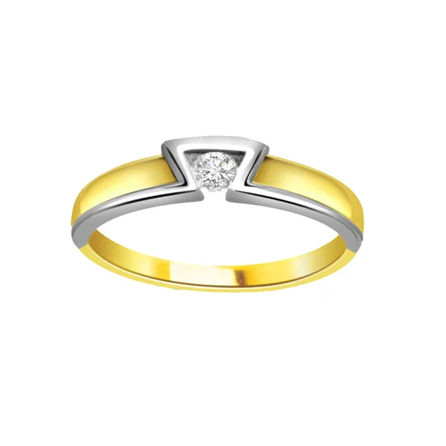 0.10cts Real Diamond Two Tone  Solitaire Ring (SDR365)