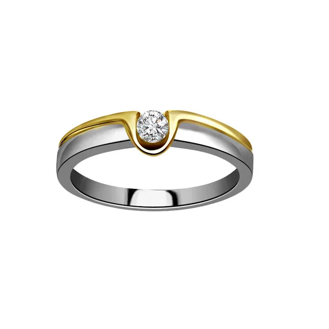 0.20cts Real Diamond Two Tone  Solitaire Ring (SDR366)