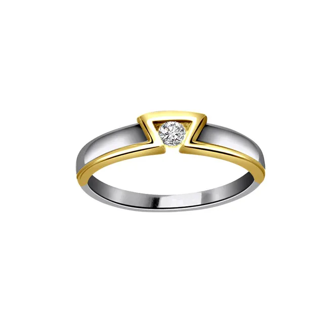 0.20cts Real Diamond Two Tone Solitaire Ring (SDR367)