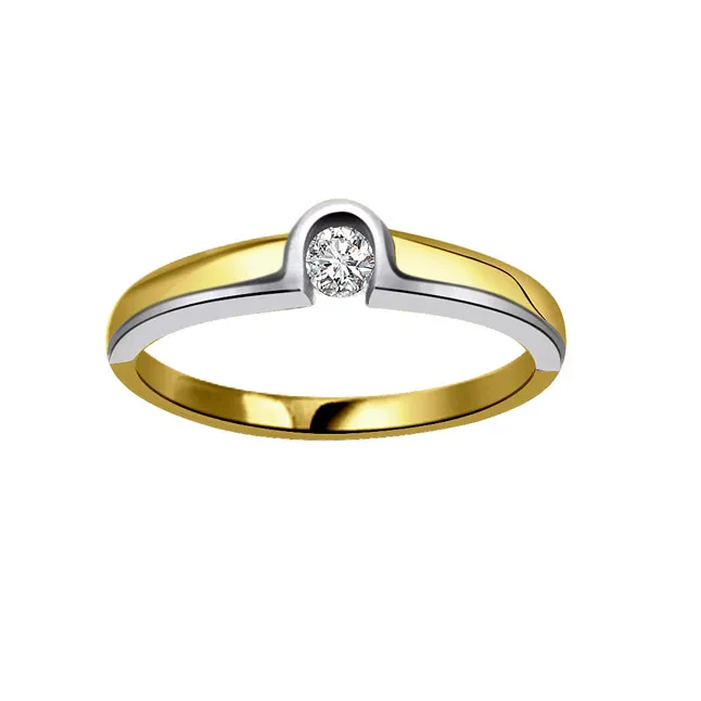 0.10cts Real Diamond Two Tone Solitaire Ring (SDR368)