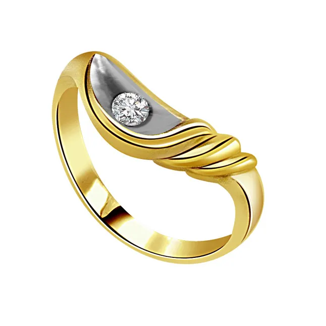 0.20cts Real Diamond Two Tone  Solitaire Ring (SDR373)