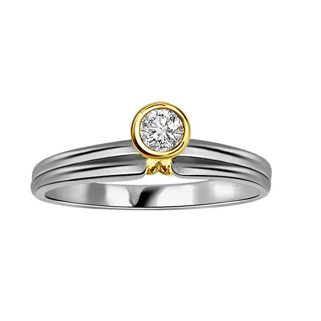 0.20 ct Diamond Two Tone Solitaire rings SDR374