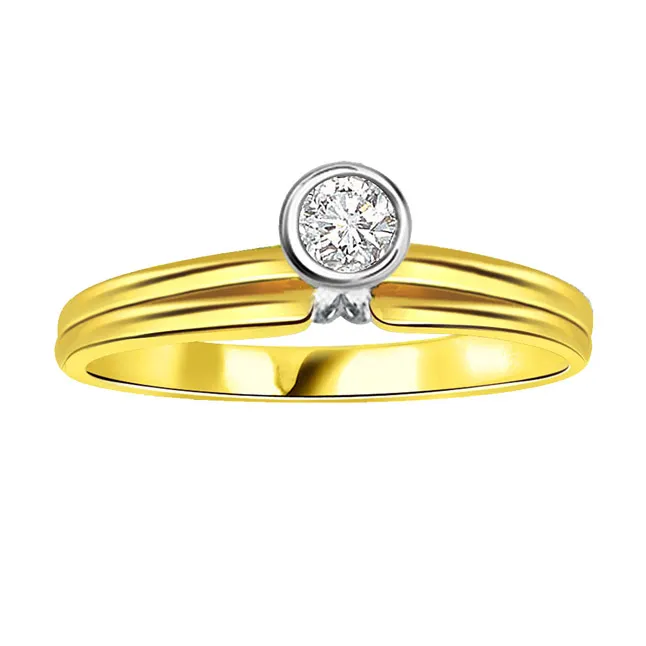 0.20cts Real Diamond Two Tone Solitaire Ring (SDR381)