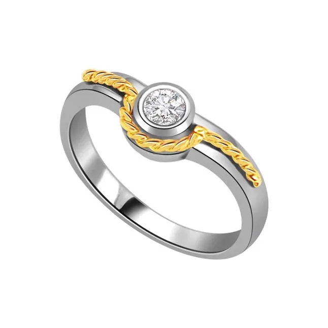 0.20cts Real Diamond Two Tone Solitaire Ring (SDR385)