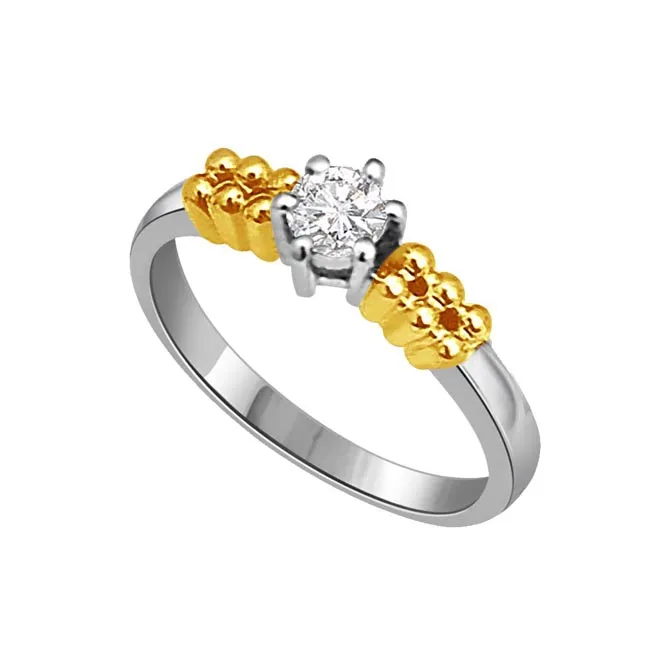 Two Tone Real Diamond 1.00cts Solitaire Ring (SDR389)
