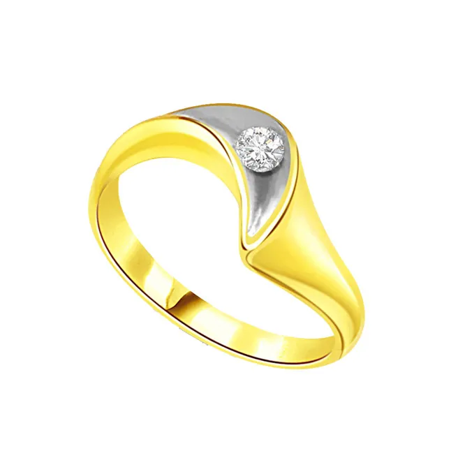 0.25cts Real Diamond Two Tone Solitaire Ring (SDR391)