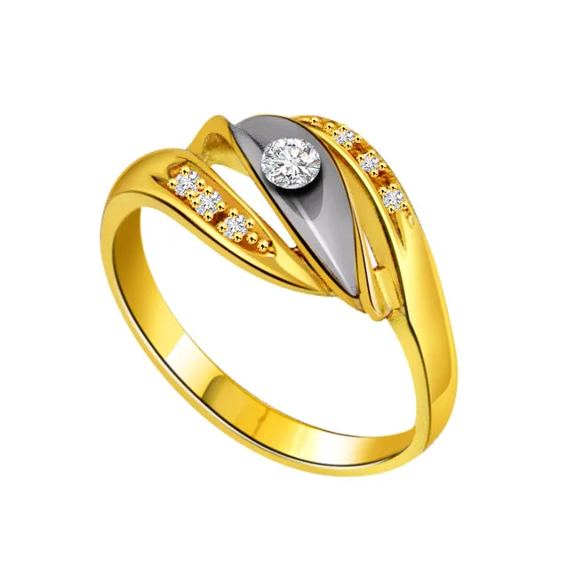 Fine 0.24cts Real Diamond Two Tone Ring (SDR393)