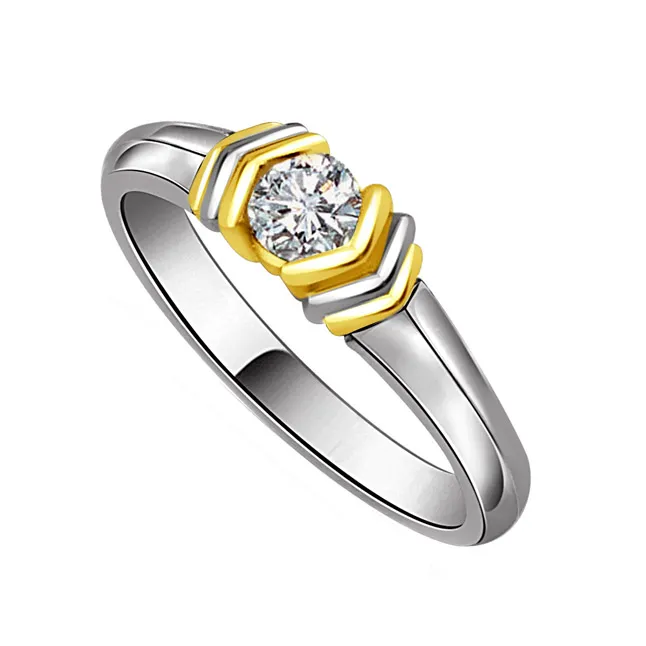 0.23cts Real Diamond Two Tone Solitaire Ring (SDR401)