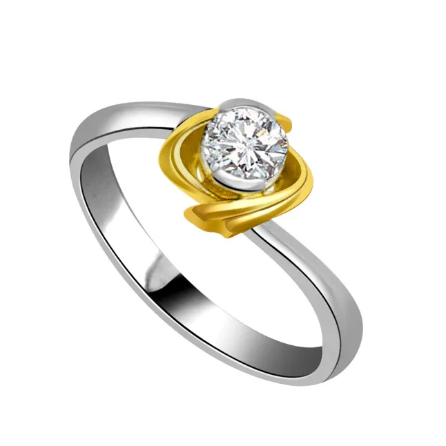 1.00cts Real Diamond Two Tone Solitaire Ring (SDR407)