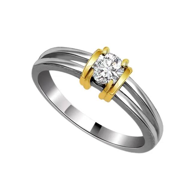 1.00cts Real Diamond Two Tone Solitaire Ring (SDR408)