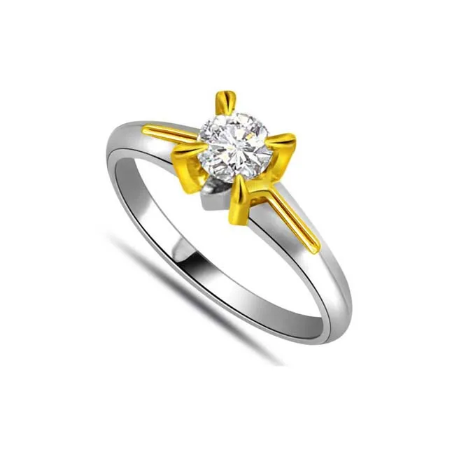 Fine Real Diamond 1.00cts Two Tone Solitaire Ring (SDR413)