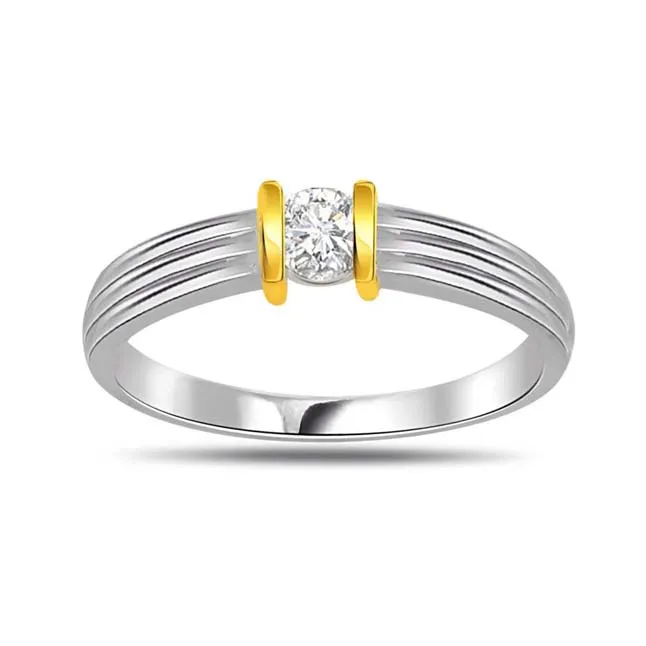 0.20cts Real Diamond Two Tone Solitaire Ring (SDR414)