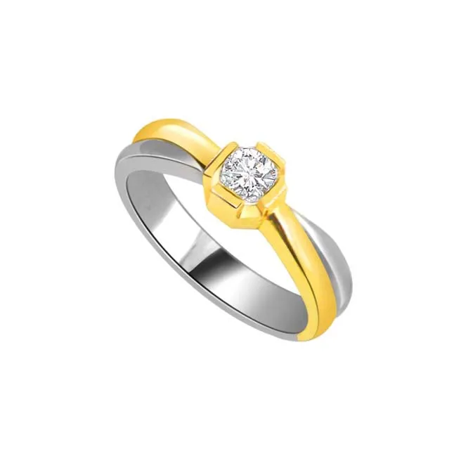 1.00cts Real Diamond Two Tone Solitaire Ring (SDR418)