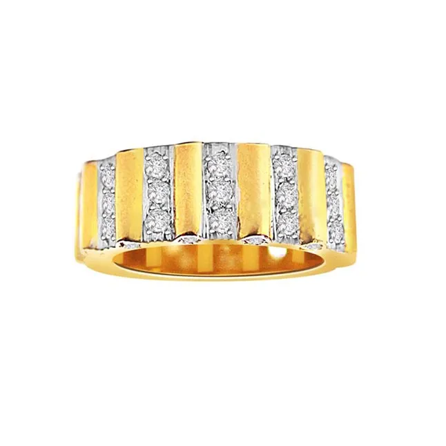 Beautiful Sunrise - Real Diamond 18K Wide Band Ring (SDR44)