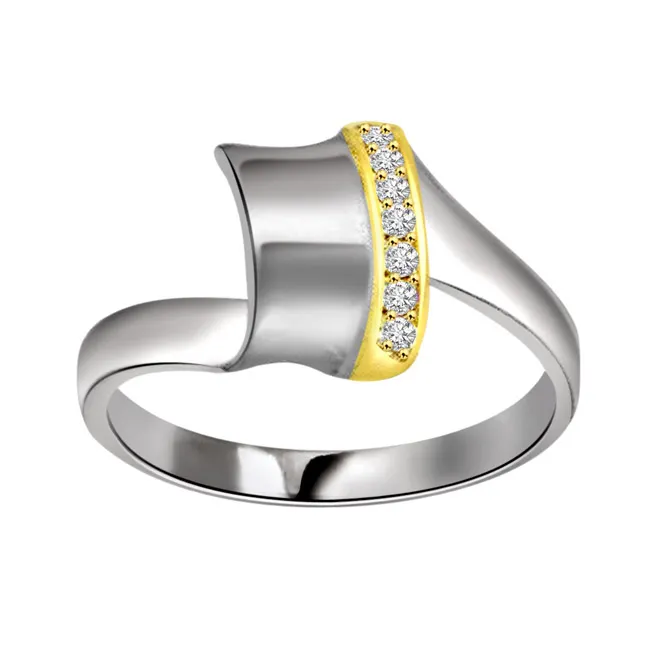0.14cts Real Diamond Two Tone 18kt Gold Ring (SDR446)