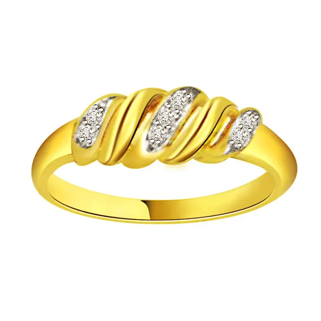 Two-Tone Real Diamond Gold Ring (SDR454)