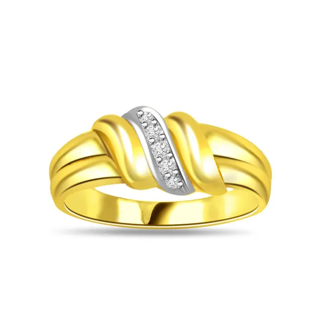 Two-Tone Real Diamond Gold Ring (SDR459)