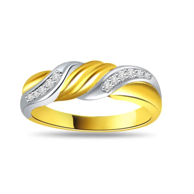 Two -Tone Diamond Gold rings SDR460 -White Yellow Gold rings