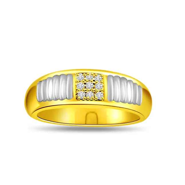 Two-Tone Real Diamond Gold Ring (SDR468)