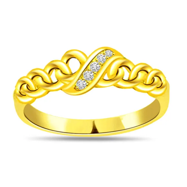 Classic Real Diamond Gold Ring (SDR473)