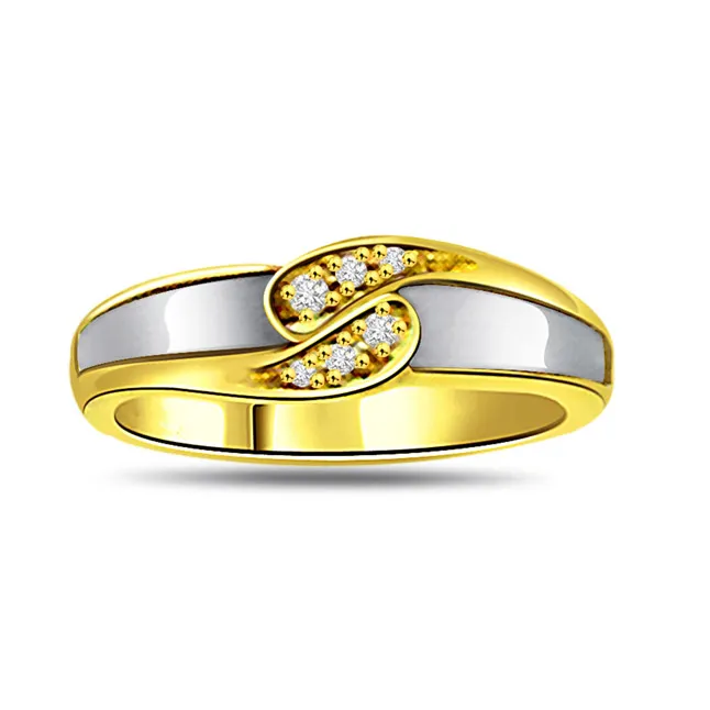 Two-Tone Real Diamond Gold Ring (SDR478)