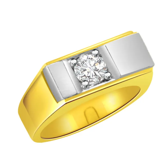 Two-Tone Real Diamond Gold Ring (SDR486)