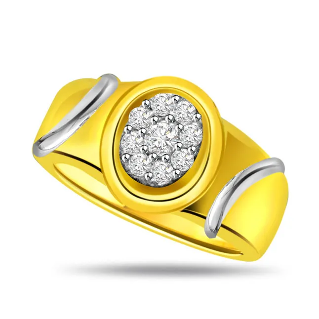 Two-Tone Real Diamond Gold Ring (SDR499)