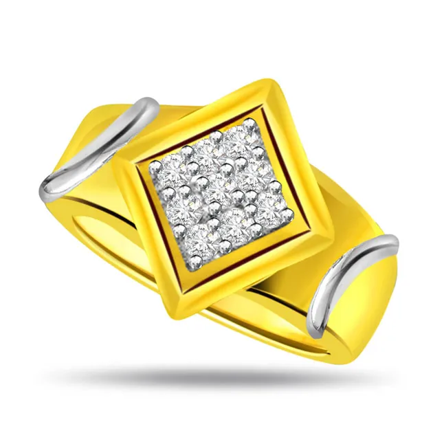 Two-Tone Real Diamond Gold Ring (SDR500)
