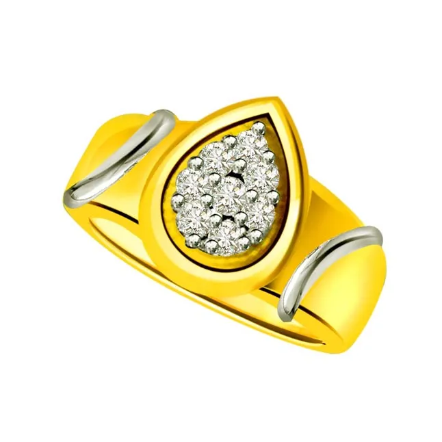Two-Tone Real Diamond Gold Ring (SDR502)