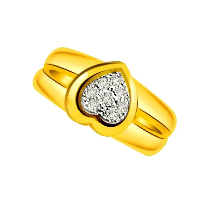 Real Diamond Heart Shape Gold Ring (SDR504)