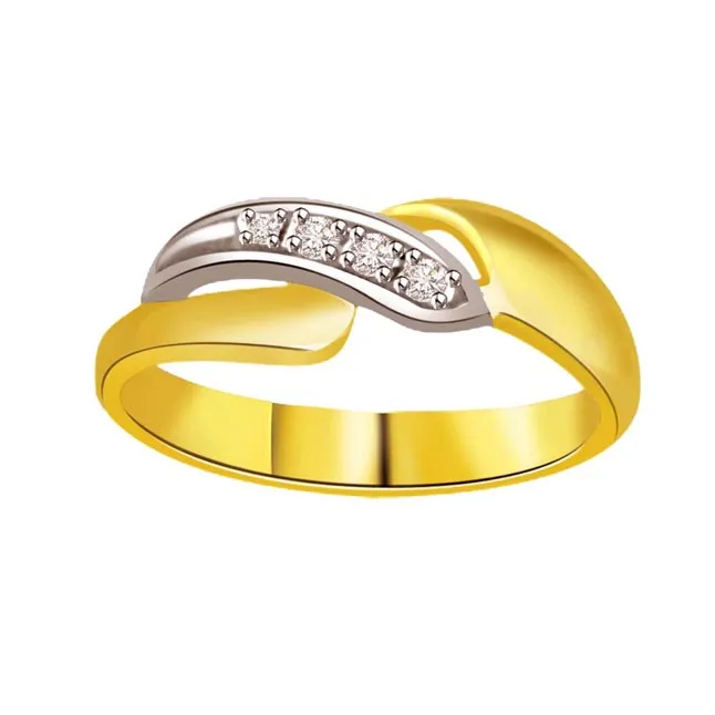 Two -Tone Diamond Gold rings SDR513 -White Yellow Gold rings