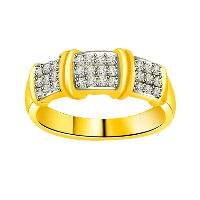 Two-Tone Real Diamond Gold Ring (SDR515)