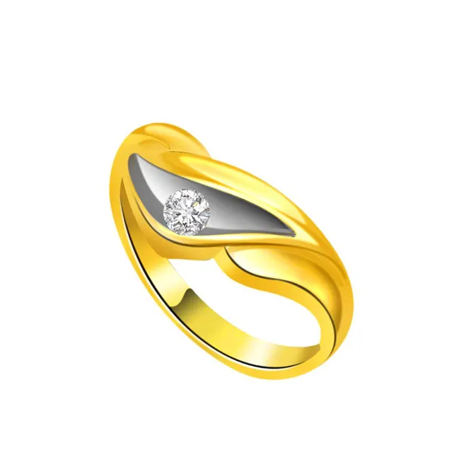 Two-Tone Real Diamond Gold Ring (SDR516)