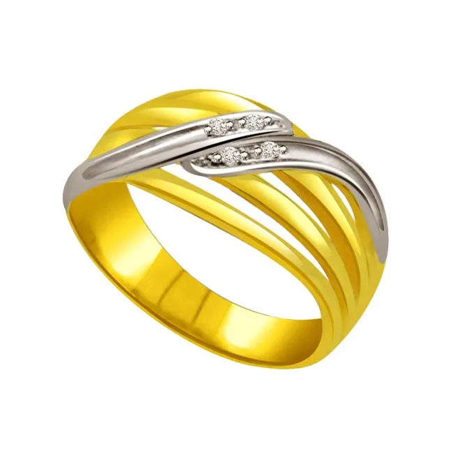 Two-Tone Real Diamond Gold Ring (SDR517)