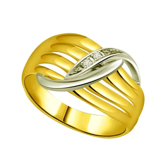 Two-Tone Real Diamond Gold Ring (SDR518)