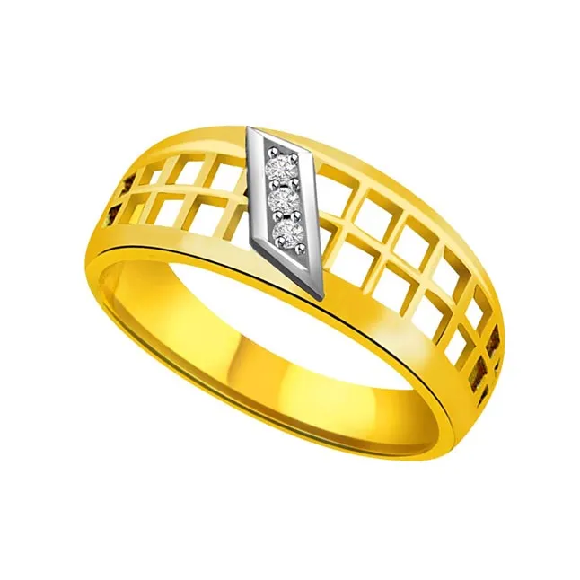 Two-Tone Real Diamond Gold Ring (SDR526)