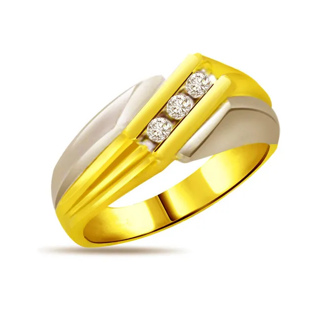 Two-Tone Real Diamond Gold Ring (SDR534)